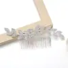 Acessórios de Cabeça para Noivas Europeias e Americanas, Pente com Strass, Acessórios de Cabelo Estilo Antigo para Fotos, Luxo Acessível Nicho Folha Forma Pente de Cabelo Feito à Mão