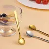 Acero Inoxidable 304 Café Exquisito Tamaño Pequeño Corto Cuchara para Condimentos Cuchara para Postre Cuchara Doméstica para Sal Mini Cuchara Pequeña para Niños