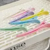 Pinzas de pico de pato color macarrón, pinzas para el cabello simples de estilo coreano para sujetar el flequillo y los cabellos sueltos mientras te lavas la cara, tamaño grande, pinzas para el cabello que no marcan