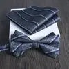 Lenço Quadrado Gravata Borboleta Conjunto de 2 Peças Grande Jacquard Formal Negócios Noivo Casamento Festivo Moda Tendência Novo Vinho Tinto