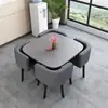 Mesa de Recepção Simples e Combinação de Cadeiras Mesa de Negociação Recepção de Loja Comercial Mesa e Cadeira Mesa Redonda Pequena para Lazer de Escritório