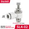 Conector rápido de tubo neumático tipo Shanes, interruptor de control de velocidad, válvula reguladora de cilindro SL6-M5, válvula de mariposa, conector blanco