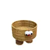 Cesta de frutas de mimbre sintético, diseño lindo de Minion, cesta de pan tejida para escritorio, cesta de almacenamiento para sala de estar y cocina, organizador de bocadillos