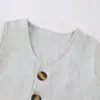 26 Estilos de Conjuntos de Coletes Cinza de Algodão e Linho de Alta Qualidade e Bermudas da Moda para Bebês Meninas, Atacado de Fabricantes