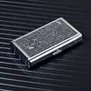 Estojo de Cigarro Criativo e Estiloso com Três Compartimentos para Cigarros Normais, Médios e Finos, Porta-Cigarro Personalizado, Caixa de Cigarros da Moda, Estojo de Cigarro Portátil de Metal e Couro