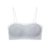 Sujetador de verano strapless sin aros, ultrafino, de tirantes finos, para mujer, sin costuras, anti-exposición, para pechos pequeños, realza y recoge el busto