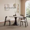 Mesa Minimalista de Pizarra Estilo Retro Francés para el Hogar Redonda Moderna Simple Apartamento Pequeño Mesa de Comedor de Pizarra Blanca Pura Mate