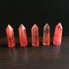 Cristal Rojo Artificial Rojo derritiendo cristal de punta única prisma hexagonal pulido venta al por mayor directa de fábrica Artesanías de Cristal Especial