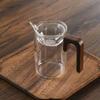 Vaso de vidrio de borosilicato alto xiaoqing naranja engrosado copa de equidad mar de té té resistente al calor soporte lateral de madera filtrable copa de equidad