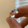 Anillo Arcoíris para Mujer, Moderno y Elegante, Anillo Único Abierto, Anillo Creativo de Dedo Índice Hip-Hop Vintage, de Moda