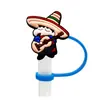 Nuevo Dibujo Animado Silicona Caucho Blando Diámetro Grande 10mm Tapa para Popote Tapón a Prueba de Polvo Cubierta Protectora para Popote Venta al por Mayor
