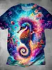 2025 Nueva Camiseta de Manga Corta de Moda Versátil de Alta Calidad con Estampado de Animales para Hombre, Exportación Europea y Americana Casual