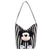 Bolso de lona a rayas de moda, nuevo bolso de hombro tipo axila con diseño de muñeca de dibujos animados, bolso de viaje para estudiantes de gran capacidad, comercio exterior