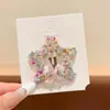 Presilha de Cabelo Estrela com Laço de Contas para Meninas Doce BB Clip Infantil Acessório de Cabelo Diário para Bebês