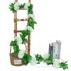 Flor Artificial Flor Falsa Flor de Seda Vid de Ratán Vid de Flor Rosa Tubo de Agua para Aire Acondicionado Arco de Boda Enredadera Decorativa de Flores