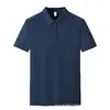 Camisa Polo de Algodão Masculina de Verão, Roupa de Trabalho Formal, Camisa Casual Cultural de Manga Curta com Lapela, Roupa de Trabalho de Alta Qualidade, Logo de Alta Qualidade