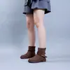 1028 Botas Martin Retro de Suela Gruesa para Mujer 2026 Nuevo Estilo Otoño e Invierno Botas Vaqueras Occidentales Delgadas con Hebilla de Cinturón Melard