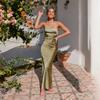 Comercio Exterior Transfronterizo Amazon Más Vendido 2026 Primavera y Verano Nuevo Estilo Europeo y Americano Vestido Sexy de Un Hombro con Cintura Ajustada Vestido Largo