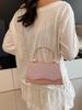 Bolso de Mano Versátil de Moda para Mujer 2025 Verano Nuevo Bolso de Mano tipo Cartera con Cierre de Candado y Lentejuelas, Estilo Elegante y Fresco, Bolso de Hombro
