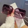 Gafas de Sol Redondas Negras con Marco Grande, Cara Grande, Anti-UV, para Mujer, Modernas, Elegantes, de Gama Alta, Cuadradas con Brillo