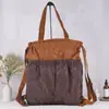 Mochila Plegable Nueva Estilo Coreano Bolsa con Cordón Gran Capacidad Poliéster Impermeable Bolsa de Compras para Supermercado