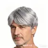 Item popular de comércio exterior: Cabelo Curto Masculino em Cores Douradas Misturadas, Peruca Sintética Masculina Dourada Misturada Loiro com Partição Lateral, Estilo Europeu e Americano