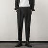 Pantalones de Dosis para Hombre Negros Sueltos Rectos de Negocios de Nueve Puntos 2024 Nuevos Pantalones Largos Casuales de Primavera y Otoño