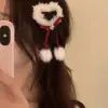 Horquilla de peluche Estrella Amor otoño e invierno Nueva horquilla de bola de nieve con cinta Horquilla de Año Nuevo Accesorios para el cabello