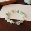 Pulsera Original Nueva de Cubierta de Leche Verde Xiuyu Natural con Cristal Blanco Cristal de Limón Pixiu Joyería de Cristal Alienígena