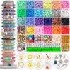 Venta caliente transfronteriza pieza de cerámica blanda cuentas de cerámica blanda rodajas cuentas de carita sonriente accesorios para joyería hecha a mano DIY fabricación de cajas