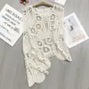 Estilo de Chica Caliente Retro Europeo y Americano Diseño de Ganchillo Hueco Moda Chaleco Corto Sin Mangas para el Ombligo 404