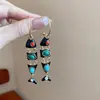 Brincos de Borla de Flor Transfronteiriços de Agulha de Prata Luxo Leve Sofisticado Elegante Tachas de Orelha Moda Simples Brincos Senso de Design Nicho