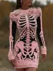 Site independente transfronteiriço internacional Vestido bodycon feminino gótico fantasia de Halloween vestido justo