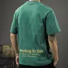 Nueva Camiseta de Manga Corta Estilo Americano para Hombre Verano 2025, Marca de Tendencia, Camiseta Casual Holgada de Manga Media Delgada para Hombre