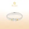Pulsera abierta de plata pura 999.9 de Fu "Belleza Nacional y Fragancia Celestial" de peonías en dos tonos, joyería de plata estilo chino vintage, regalo para mamá