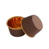 Taza de Papel para Pastel Pequeña Rizada Doble Cara Dorada y Plateada, Taza de Rollo de Papel Recubierto Resistente a Altas Temperaturas, Taza para Hornear Muffins, 50 Piezas