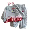 Conjunto de Moletom para Meninas Primavera e Outono 2026 Novo Estilo Roupa de Outono Estilo Coreano para Bebê Roupas de Outono para Crianças