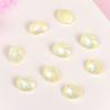 Nuevas decoraciones para uñas de cristal ovalado color moca con base puntiaguda y diamantes de imitación, para hacer tú mismo.