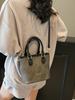 Bolso de mano con textura de alta gama para mujer, nueva moda 2025, bolso de hombro tipo cubo, bandolera sencilla
