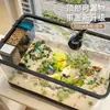 Tanque de Peces Dorados Pequeño Sala de Estar Acuario Ecológico 2025 Nuevo Filtro Generador de Oxígeno Todo en Uno Paisajismo de Lujo Tanque Ecológico