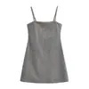 Vestido Strapless Brilhante Bicolor Novo de Verão 2025 Estilo Europeu e Americano Moda Feminina de Comércio Exterior