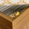 Anillo Abierto Exquisito de Personalidad Vintage Retro Suerte Ópalo de Imitación Moda Nicho Lujo Ligero Gama Alta para Mujer
