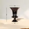 Jarrón Negro de Vidrio Vintage Estilo Francés Contenedor Hidropónico para Flores para Sala de Estar Arreglo Floral Escritorio Decoración del Hogar