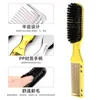 Cepillo para Cabeza de Aceite Transfronterizo Cepillo Dorado Galvanizado Cepillo para Peinar Cabeza de Aceite Peine para Barba de Doble Extremo Peine para Limpiar Cabello Roto