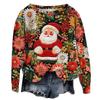 Venda quente de Natal europeu e americano camisola feminina impressa em 3D bonito rosa europeu e americano comércio exterior fábrica de roupas femininas um cabelo liso