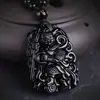 Fabricantes de Obsidiana atacado colar de joias estilo étnico retrô masculino pingente de obsidiana natural Nezha terceiro príncipe