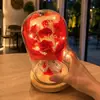 Ornamento de Cúpula de Vidro com Flor Preservada, Presente de Aniversário e Dia dos Namorados, Buquê de Flores Secas, Flor de Sabão, Presente de Aniversário para Namorada, Rosas