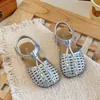 Sandalias de Verano para Niñas de Estilo Nuevo con Punta Cerrada, Elegantes y Versátiles, Tira Trenzada Única, Zapatos de Playa Retro de Suela Suave para Bebés Niñas