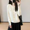 Macio e confortável fleece Andy~ um cardigã de tricô estiloso e que rejuvenesce, com bordado de desenho animado fofo, perfeito para mulheres, nova coleção outono 2026, H091606
