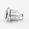 Interruptor de Botón Metálico de Forma Anular de Alto Empuje Auto-Restaurable de 22 mm con Luz, Interruptor Momentáneo de Pie con Tornillo, Resistente al Agua IP65